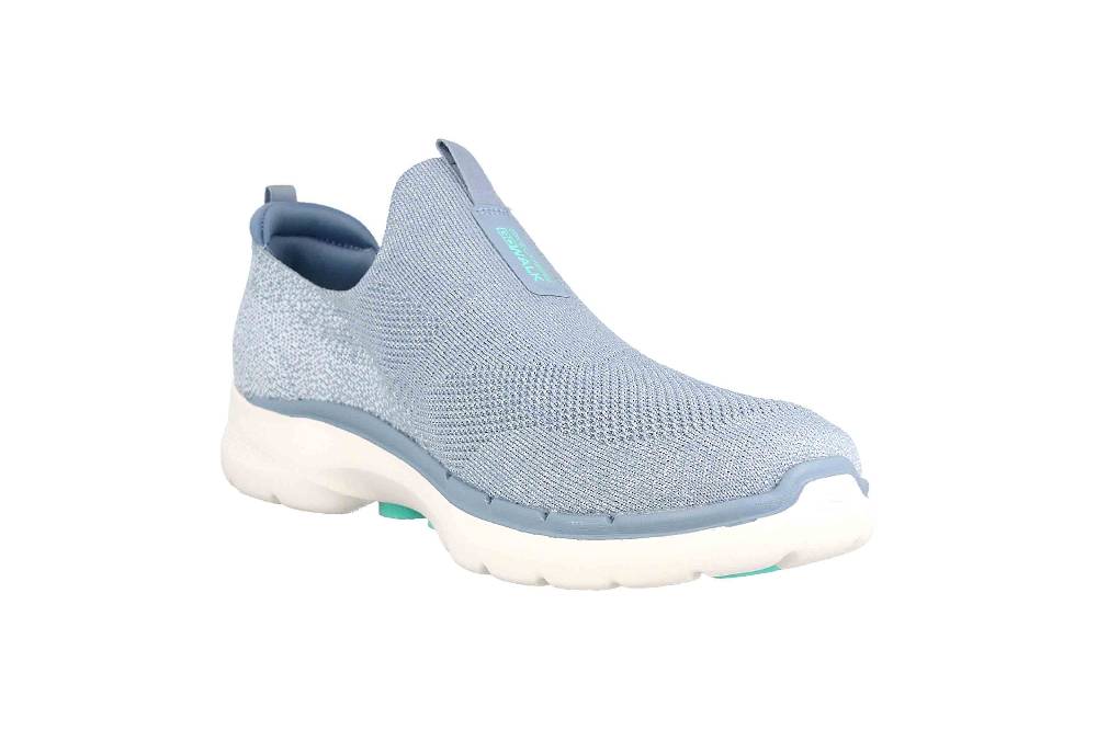 Skechers GO WALK 6 GLIMMERING Sneaker In Übergrößen Blau 124502 BLTQ Große Damenschuhe