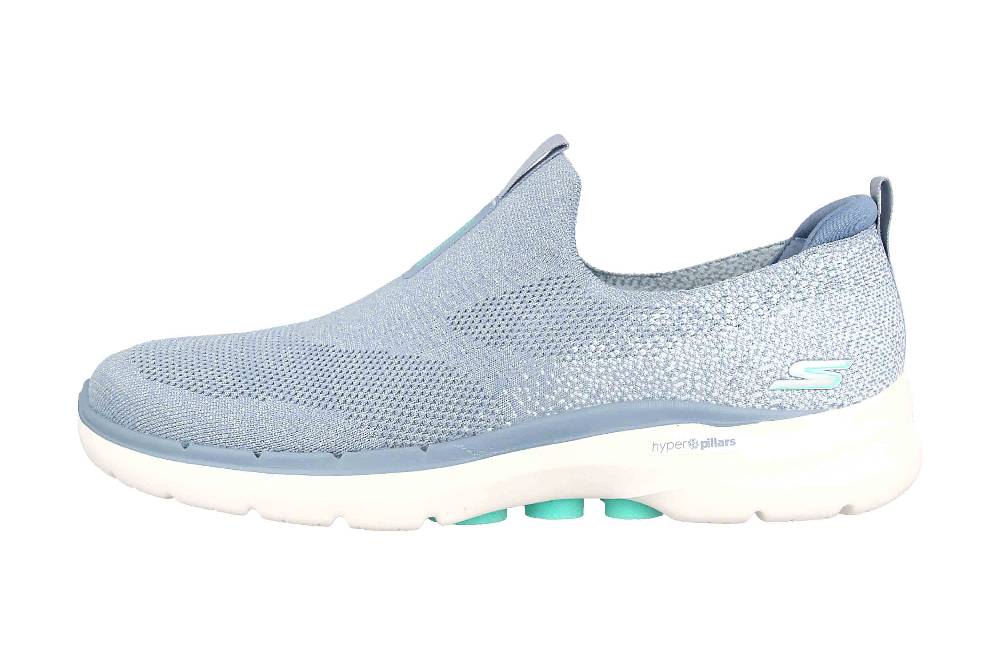 Skechers GO WALK 6 GLIMMERING Sneaker in Übergrößen Blau 124502 BLTQ große Damenschuhe