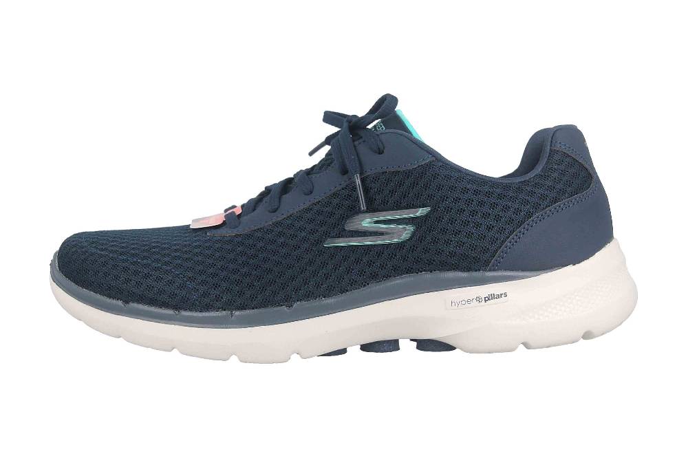 Skechers GO WALK 6 ICONIC VISION Sneaker in Übergrößen Blau 124514 NVTQ große Damenschuhe