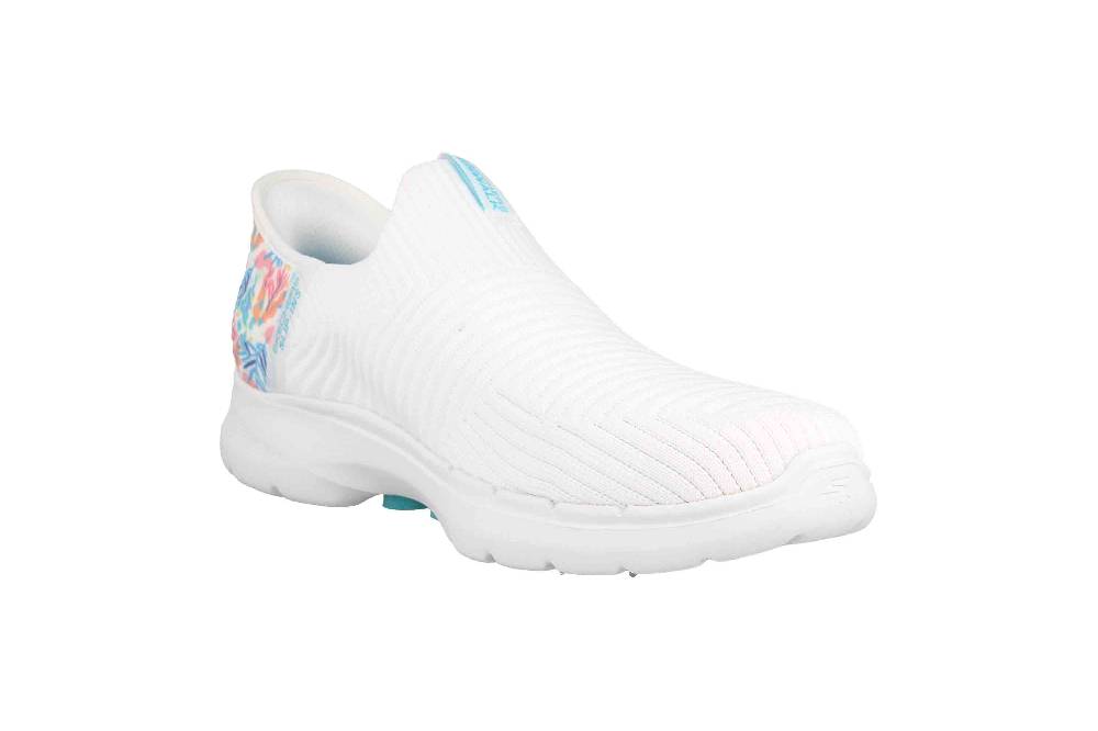 Skechers GO WALK 6 TROPICAL BAY Sneaker In Übergrößen Weiß 124626 WTQ Große Damenschuhe