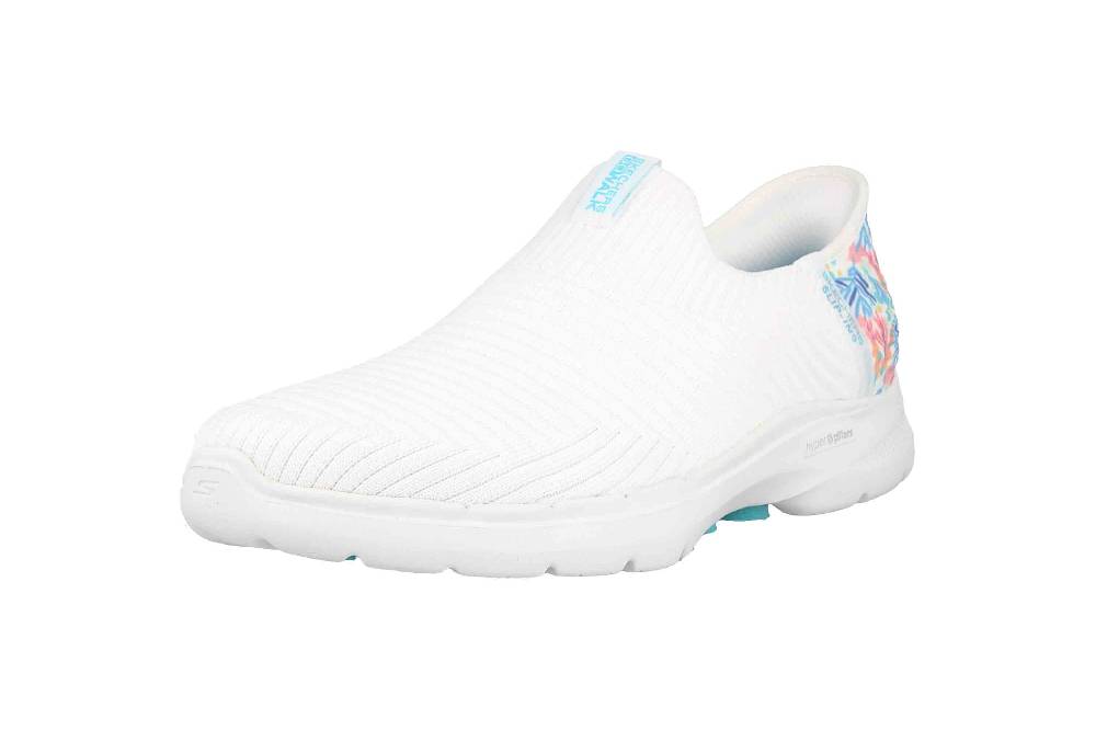 Skechers GO WALK 6 TROPICAL BAY Sneaker In Übergrößen Weiß 124626 WTQ Große Damenschuhe