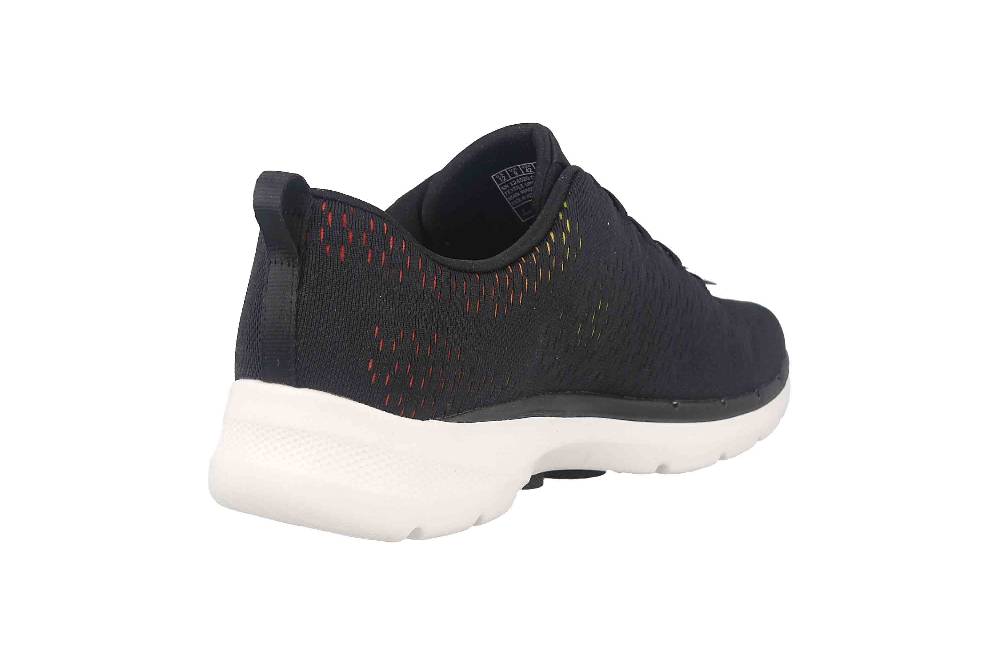 Skechers GO WALK 6 VIBRANT ENERGY Sneaker In Übergrößen Schwarz 124520 BKMT Große Damenschuhe