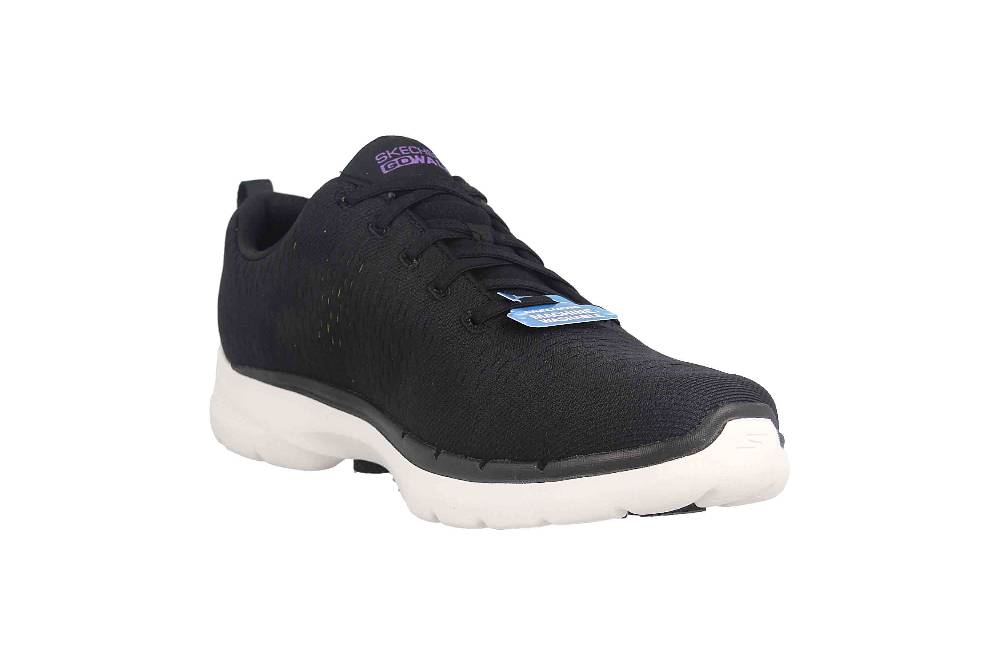Skechers GO WALK 6 VIBRANT ENERGY Sneaker In Übergrößen Schwarz 124520 BKMT Große Damenschuhe
