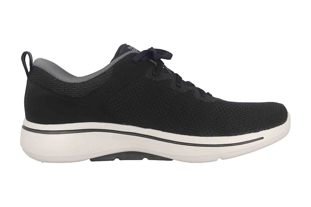 Skechers GO WALK ARCH FIT CLINTON Sneaker In Übergrößen Schwarz 216254 BKGY Große Herrenschuhe