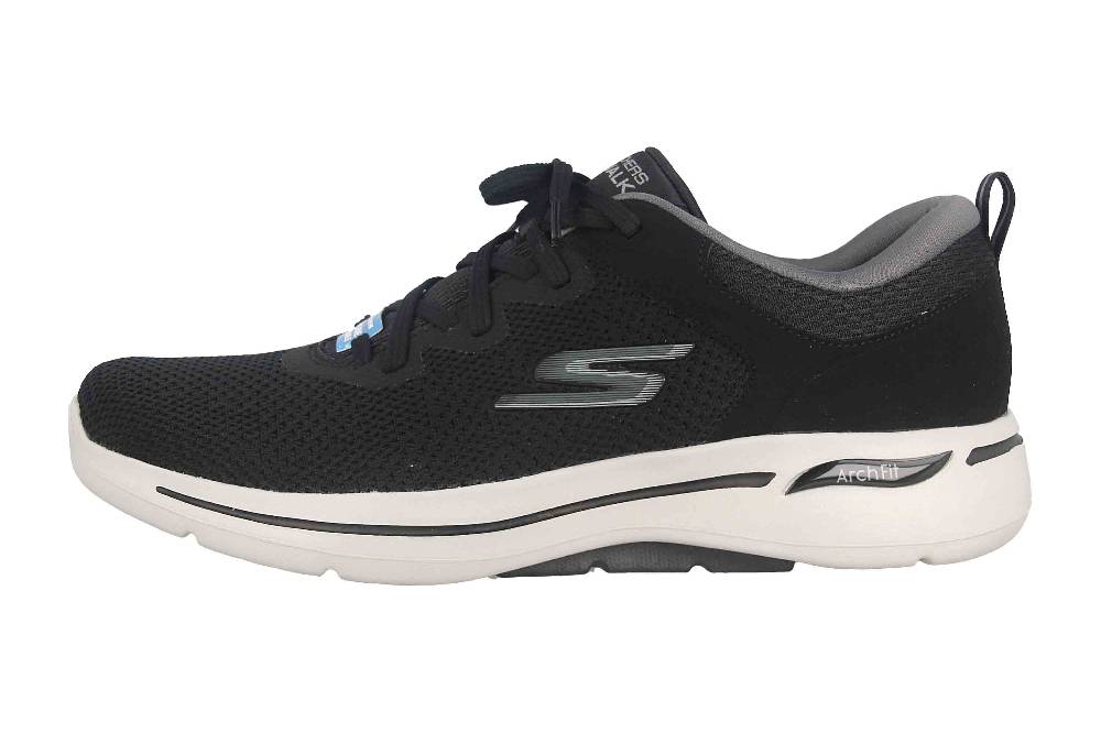 Skechers GO WALK ARCH FIT CLINTON Sneaker in Übergrößen Schwarz 216254 BKGY große Herrenschuhe