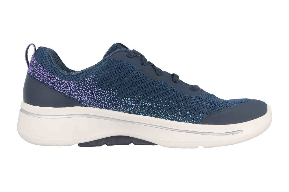 Skechers GO WALK ARCH FIT FLYING STARS Sportschuhe In Übergrößen Blau 124486 NVLV Große Damenschuhe