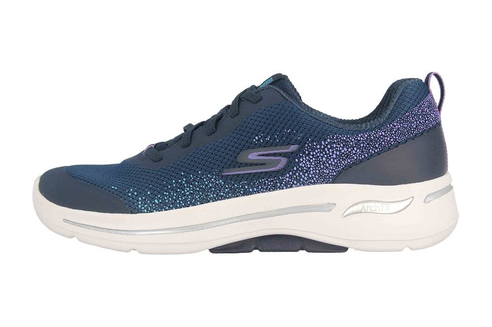 Skechers GO WALK ARCH FIT FLYING STARS Sportschuhe in Übergrößen Blau 124486 NVLV große Damenschuhe