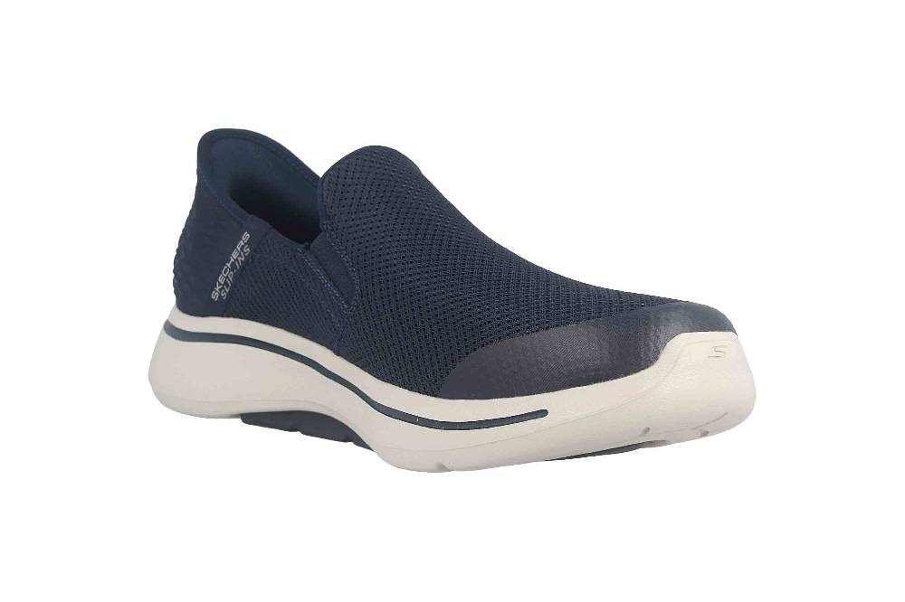 Skechers GO WALK ARCH FIT HANDS FREE Sportschuhe In Übergrößen Blau 216259 NVY Große Herrenschuhe