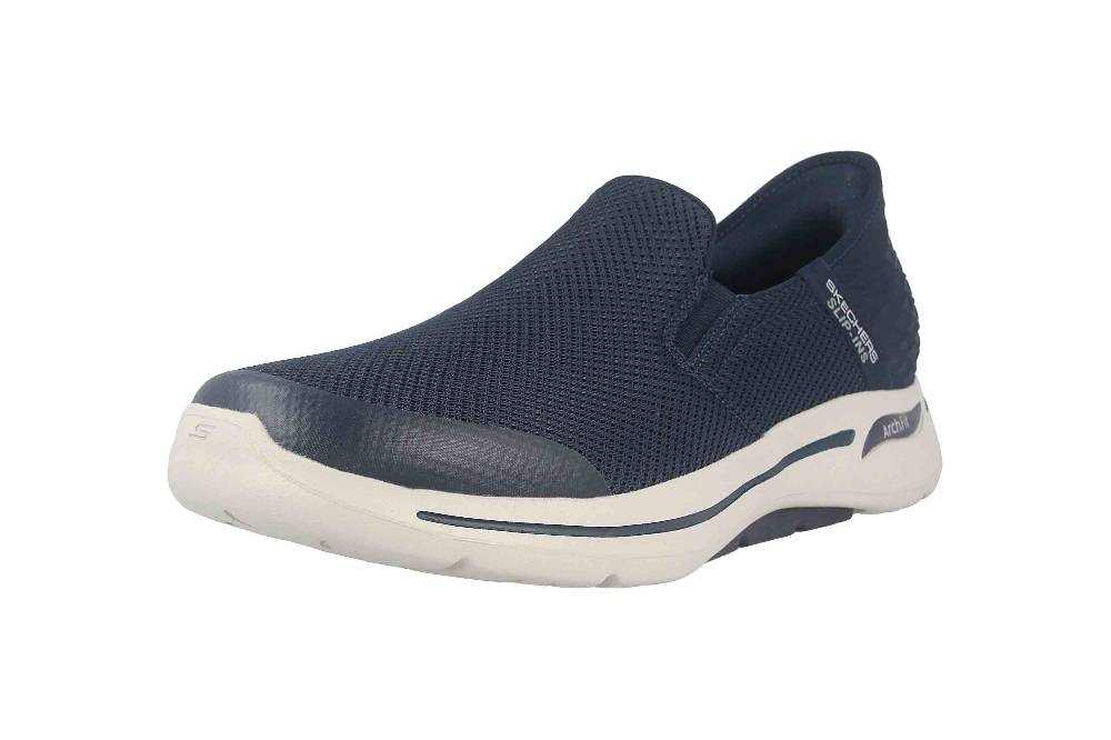Skechers GO WALK ARCH FIT HANDS FREE Sportschuhe In Übergrößen Blau 216259 NVY Große Herrenschuhe