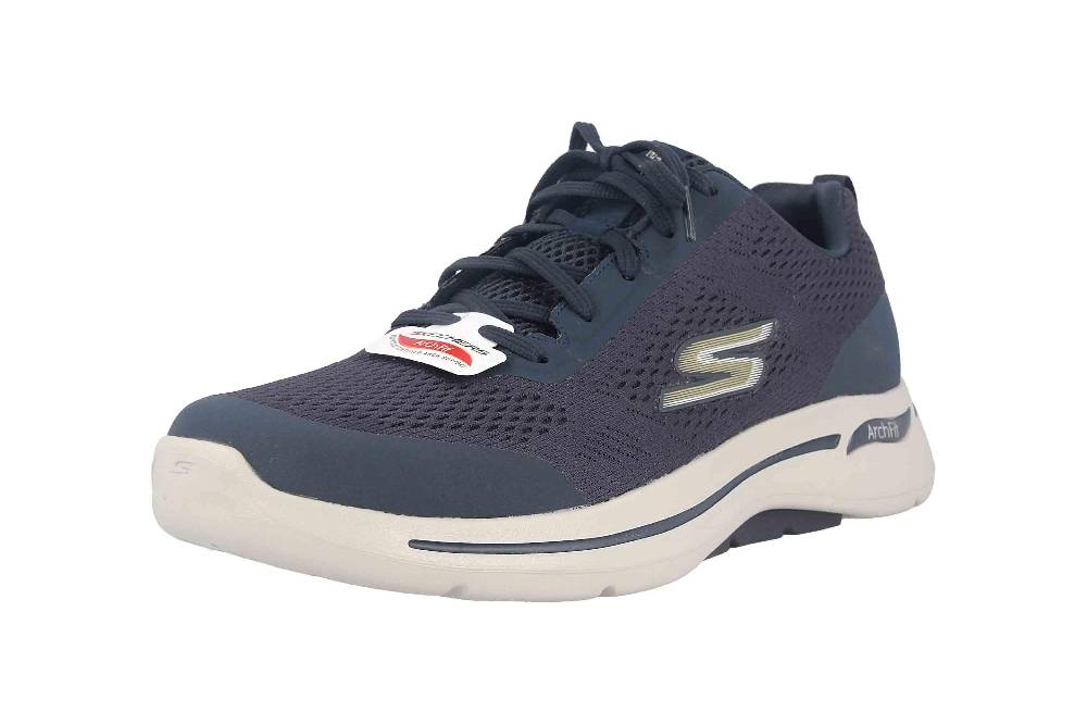 Skechers GO WALK ARCH FIT IDYLLIC Sneaker In Übergrößen Blau 216116 NVGD Große Herrenschuhe