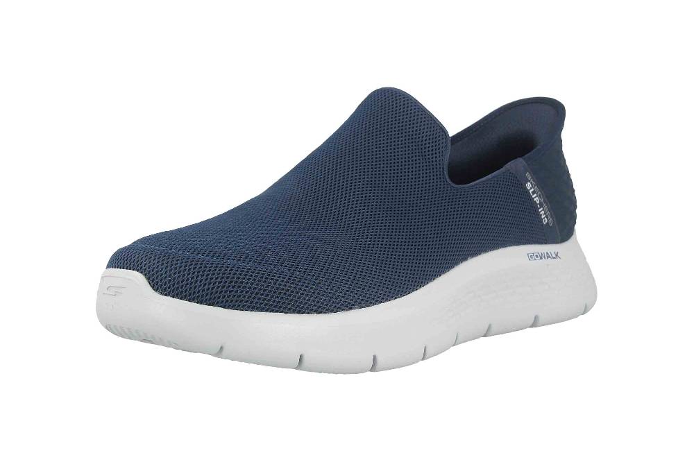 Skechers GO WALK FLEX NO HANDS Sneaker In Übergrößen Blau 216491 NVY Große Herrenschuhe