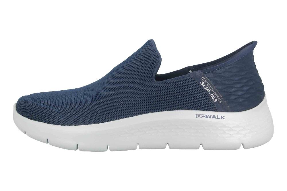 Skechers GO WALK FLEX NO HANDS Sneaker in Übergrößen Blau 216491 NVY große Herrenschuhe