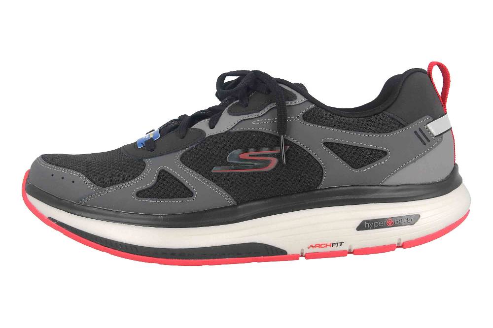 Skechers GO WALK WORKOUT WALKER Sneaker in Übergrößen Schwarz 216441 BKGY große Herrenschuhe