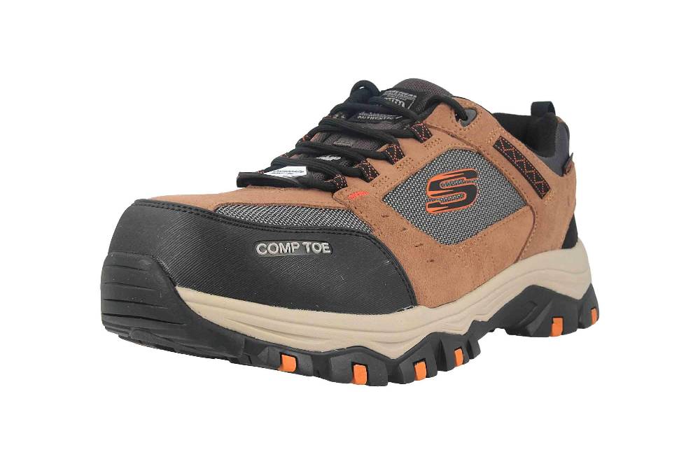 Skechers GREETAH Arbeitsschuhe In Übergrößen Braun 77183EC BRBK Große Herrenschuhe