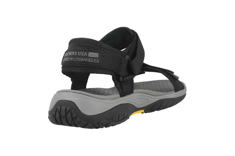 Skechers LOMELL RIP TIDE Sandalen In Übergrößen Schwarz 204351 BLK Große Herrenschuhe