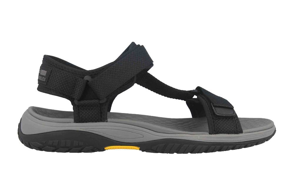 Skechers LOMELL RIP TIDE Sandalen In Übergrößen Schwarz 204351 BLK Große Herrenschuhe