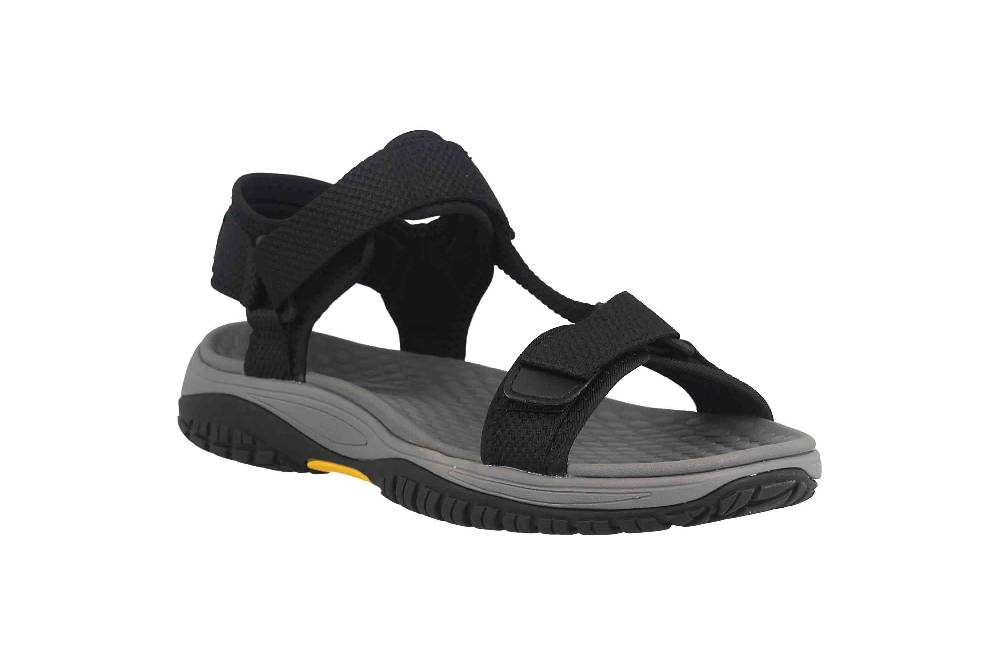 Skechers LOMELL RIP TIDE Sandalen In Übergrößen Schwarz 204351 BLK Große Herrenschuhe