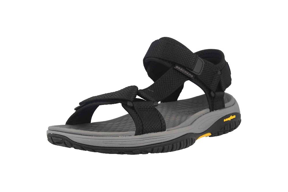 Skechers LOMELL RIP TIDE Sandalen In Übergrößen Schwarz 204351 BLK Große Herrenschuhe