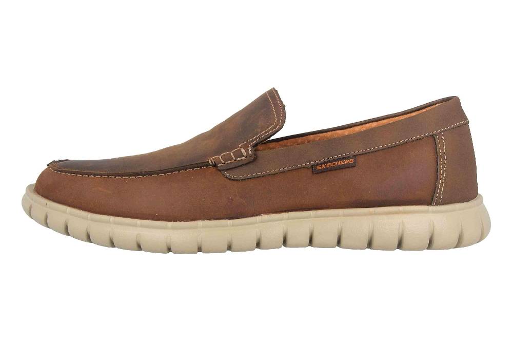 Skechers MOREWAY LENTRO Slipper in Übergrößen Braun 204143 CDB große Herrenschuhe