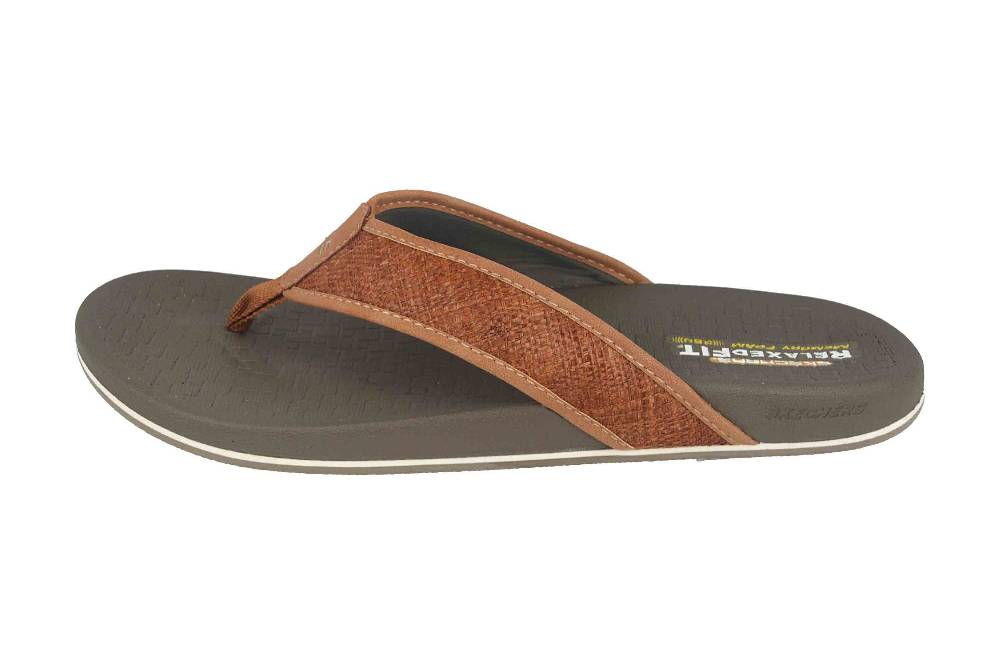Skechers PELEM WESKER Zehentrenner in Übergrößen Braun 65957 BRN große Herrenschuhe