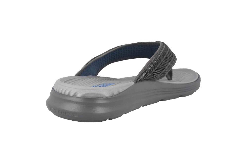 Skechers SARGO POINT VISTA Zehentrenner In Übergrößen Grau 204383 CHAR Große Herrenschuhe