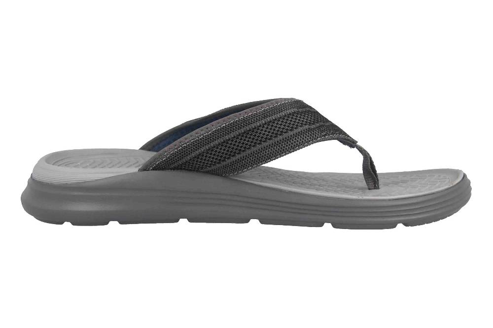 Skechers SARGO POINT VISTA Zehentrenner In Übergrößen Grau 204383 CHAR Große Herrenschuhe