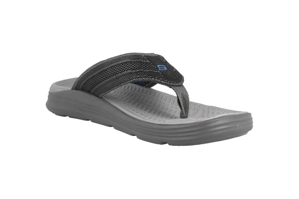 Skechers SARGO POINT VISTA Zehentrenner In Übergrößen Grau 204383 CHAR Große Herrenschuhe