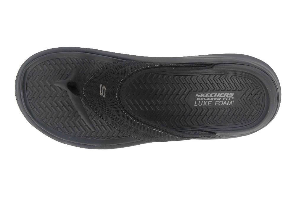 Skechers SARGO POINT VISTA Zehentrenner In Übergrößen Schwarz 204383 BLK Große Herrenschuhe