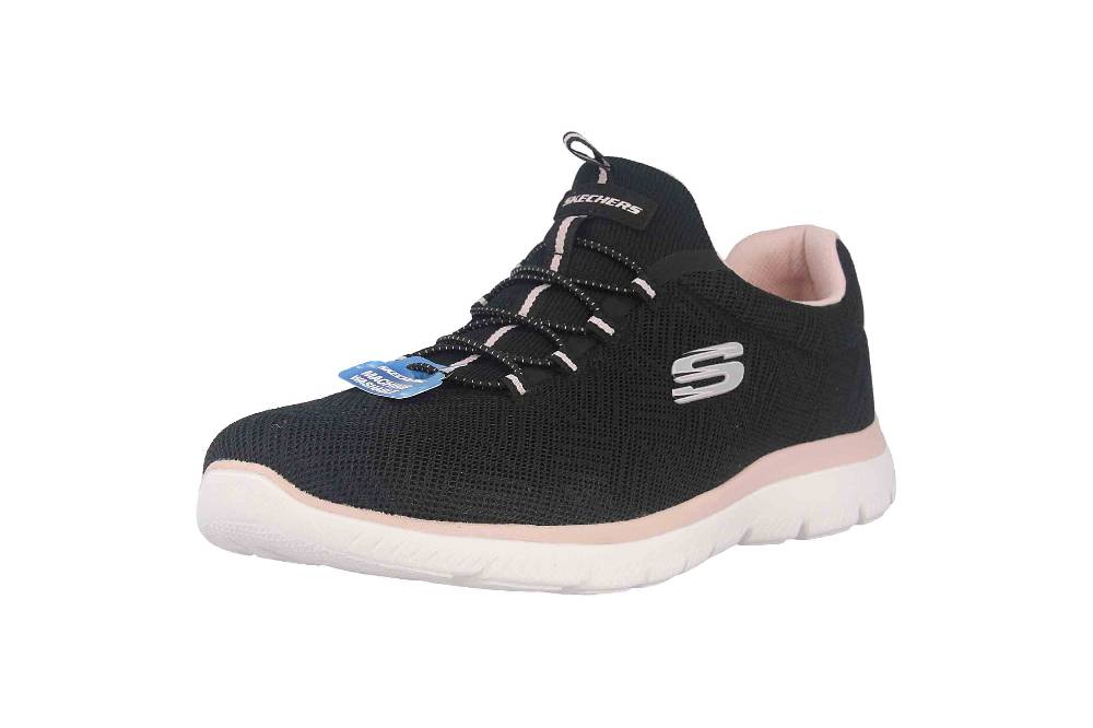 Skechers SUMMITS ARTISTRY CHIC Sneaker In Übergrößen Schwarz 150119 BKPK Große Damenschuhe