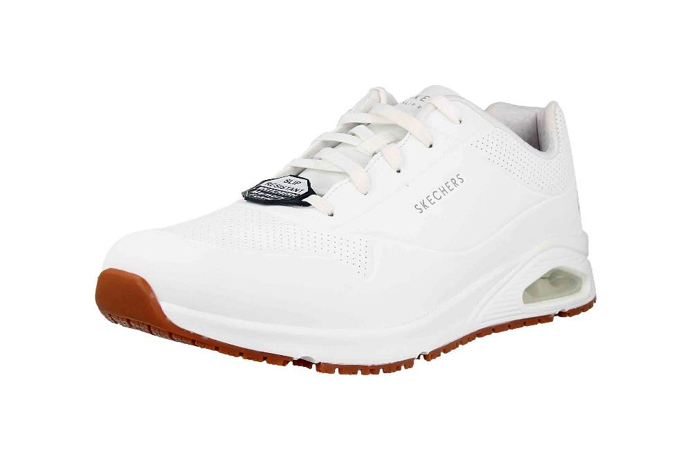 Skechers UNO SR SUTAL Arbeitsschuhe In Übergrößen Weiß 200054EC WHT Große Herrenschuhe