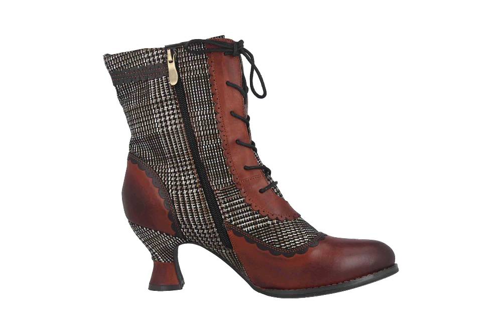 Spring Footwear BEWITCH Stiefel In Übergrößen Braun BEWITCH-PLAID-MBRM Große Damenschuhe