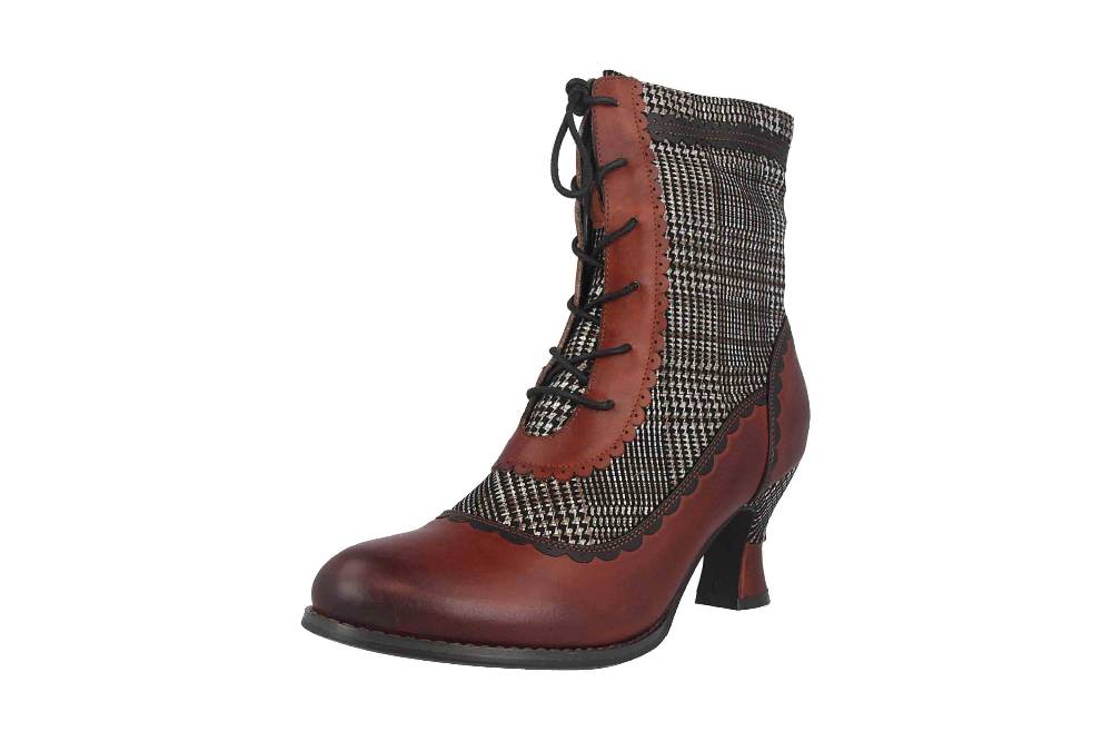 Spring Footwear BEWITCH Stiefel In Übergrößen Braun BEWITCH-PLAID-MBRM Große Damenschuhe