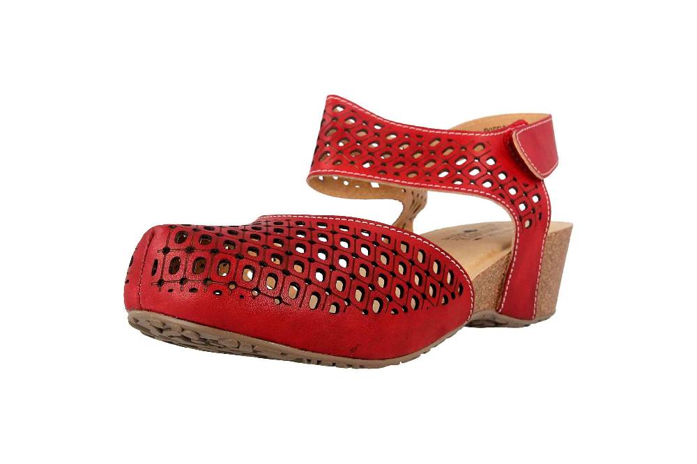 Spring Footwear Sandalen In Übergrößen Rot Poppiri-Rd Große Damenschuhe