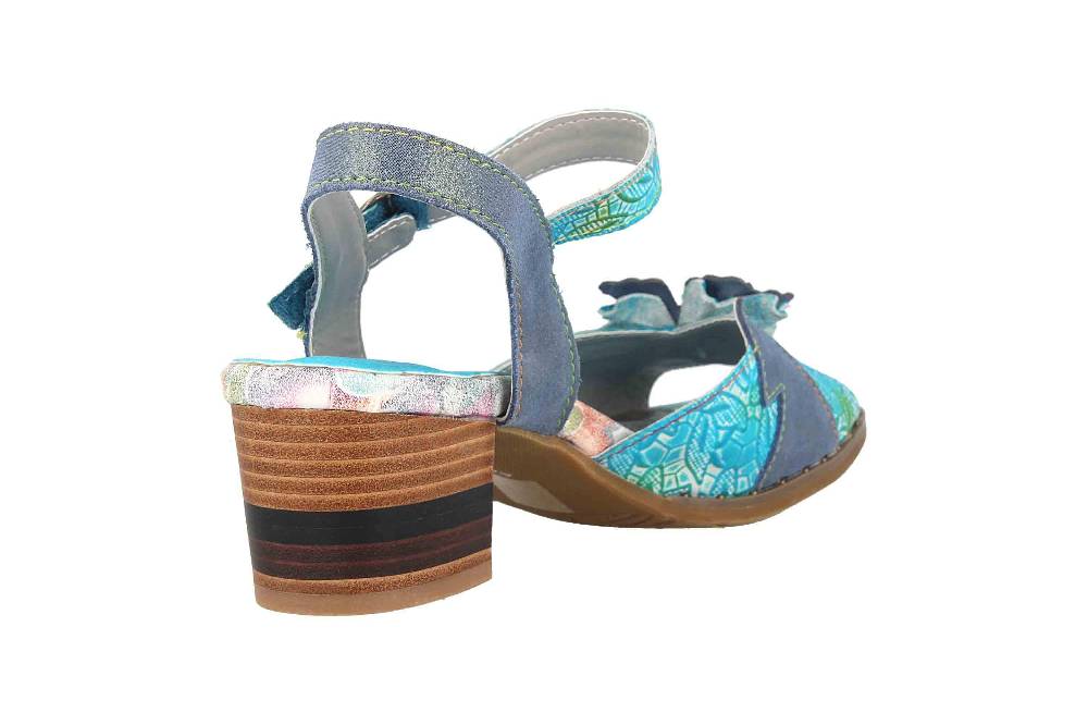 Spring Footwear Sandaletten In Übergrößen Blau Petaluma-Blum Große Damenschuhe