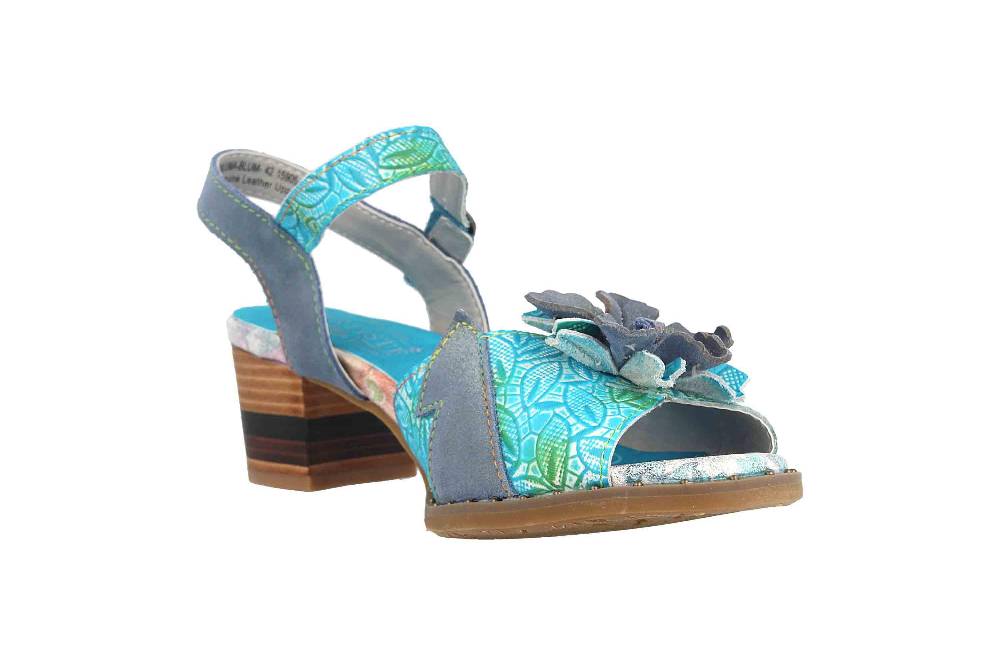 Spring Footwear Sandaletten In Übergrößen Blau Petaluma-Blum Große Damenschuhe