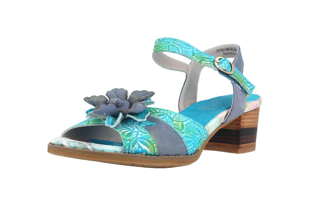 Spring Footwear Sandaletten In Übergrößen Blau Petaluma-Blum Große Damenschuhe
