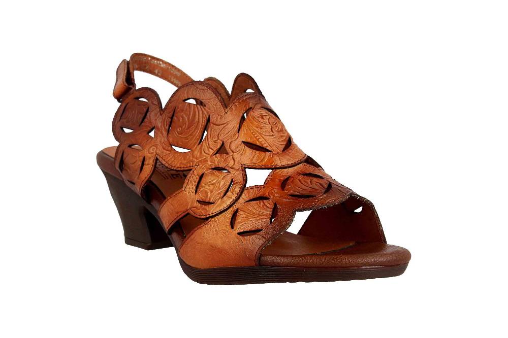 Spring Footwear Sandaletten In Übergrößen Braun Medallion-Ca Große Damenschuhe