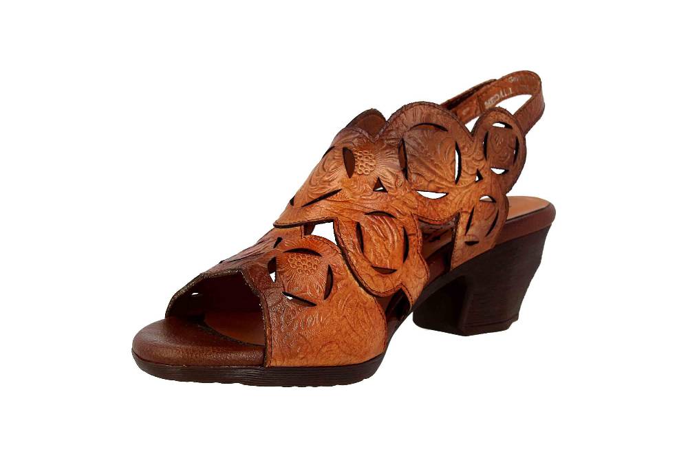 Spring Footwear Sandaletten In Übergrößen Braun Medallion-Ca Große Damenschuhe