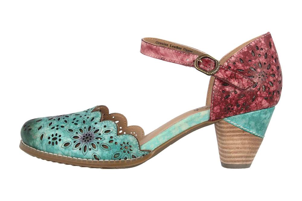 Spring Footwear Sandaletten in Übergrößen Mehrfarbig Parchetta-Blum große Damenschuhe