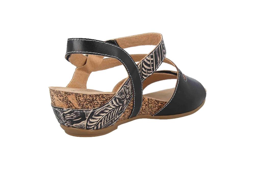 Spring Footwear Sandaletten In Übergrößen Schwarz Quilana-B Große Damenschuhe