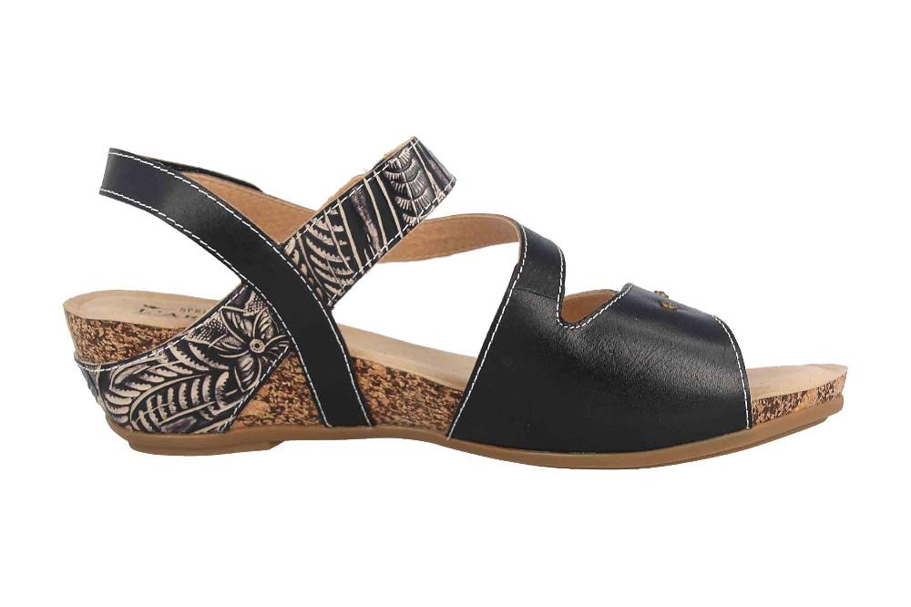 Spring Footwear Sandaletten In Übergrößen Schwarz Quilana-B Große Damenschuhe