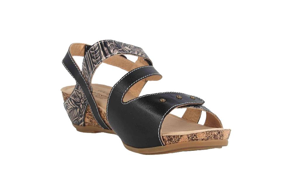 Spring Footwear Sandaletten In Übergrößen Schwarz Quilana-B Große Damenschuhe