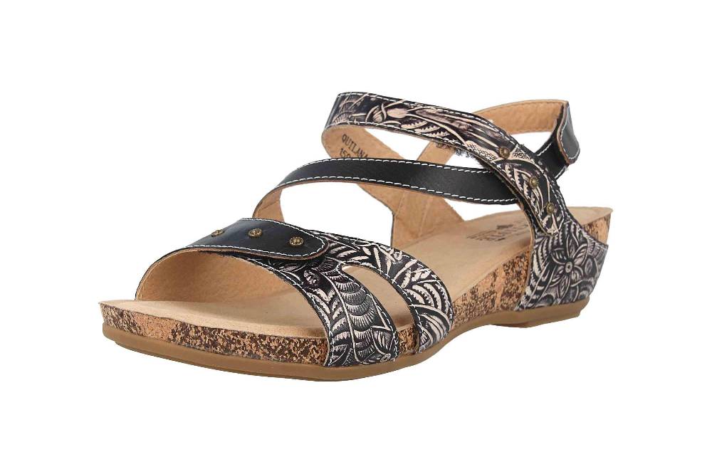 Spring Footwear Sandaletten In Übergrößen Schwarz Quilana-B Große Damenschuhe