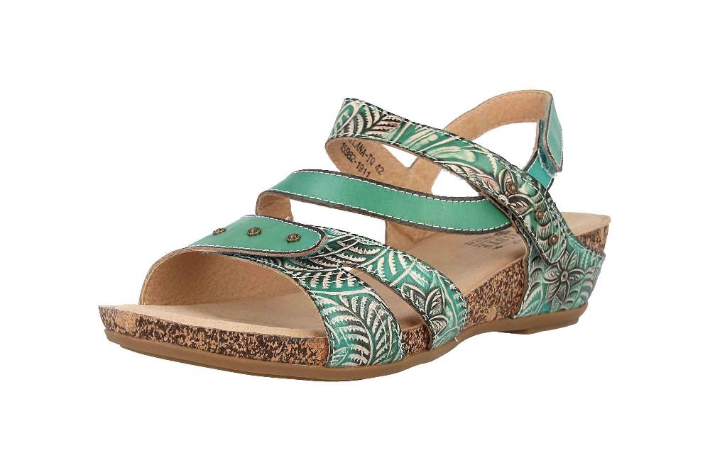 Spring Footwear Sandaletten In Übergrößen Türkis Quilana-Tq Große Damenschuhe