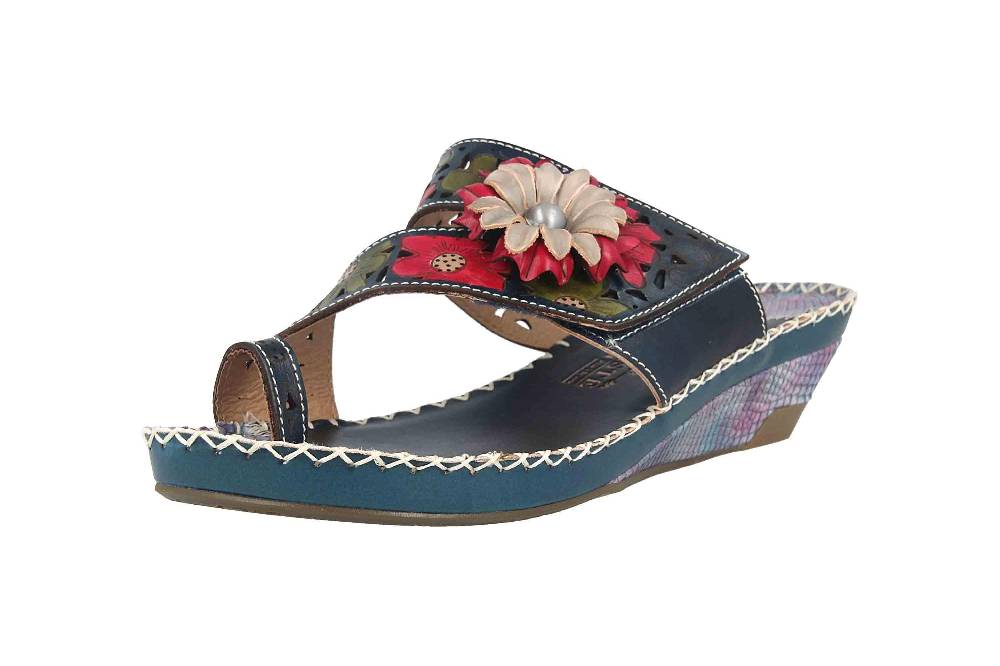 Spring Footwear Zehentrenner In Übergrößen Blau Vardi-Blu Große Damenschuhe