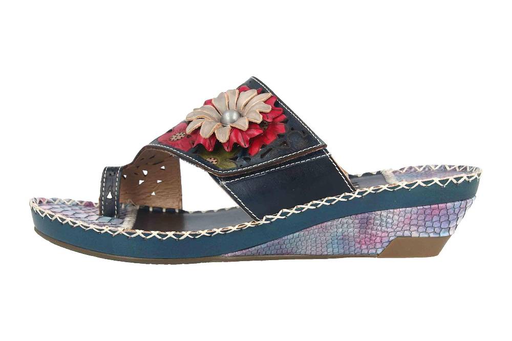 Spring Footwear Zehentrenner in Übergrößen Blau Vardi-Blu große Damenschuhe
