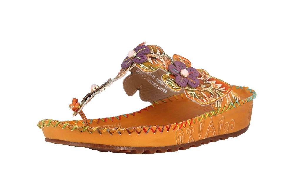 Spring Footwear Zehentrenner In Übergrößen Braun Crocus-Cam Große Damenschuhe