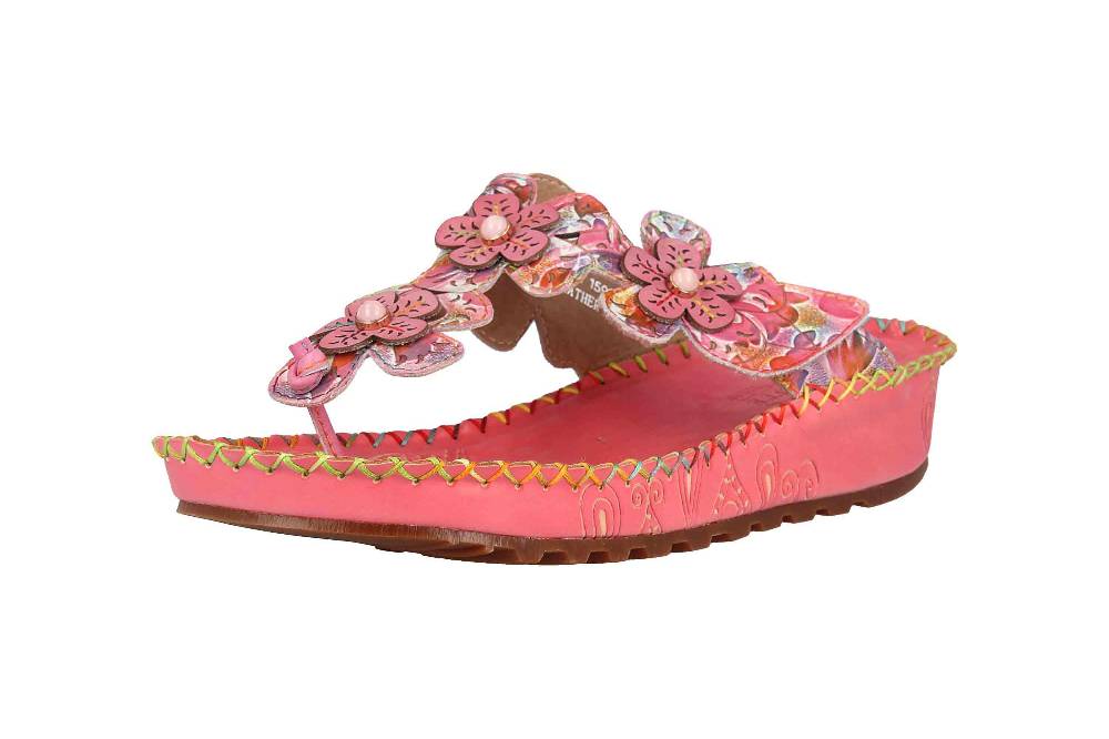 Spring Footwear Zehentrenner In Übergrößen Rosa Crocus-Pkm Große Damenschuhe