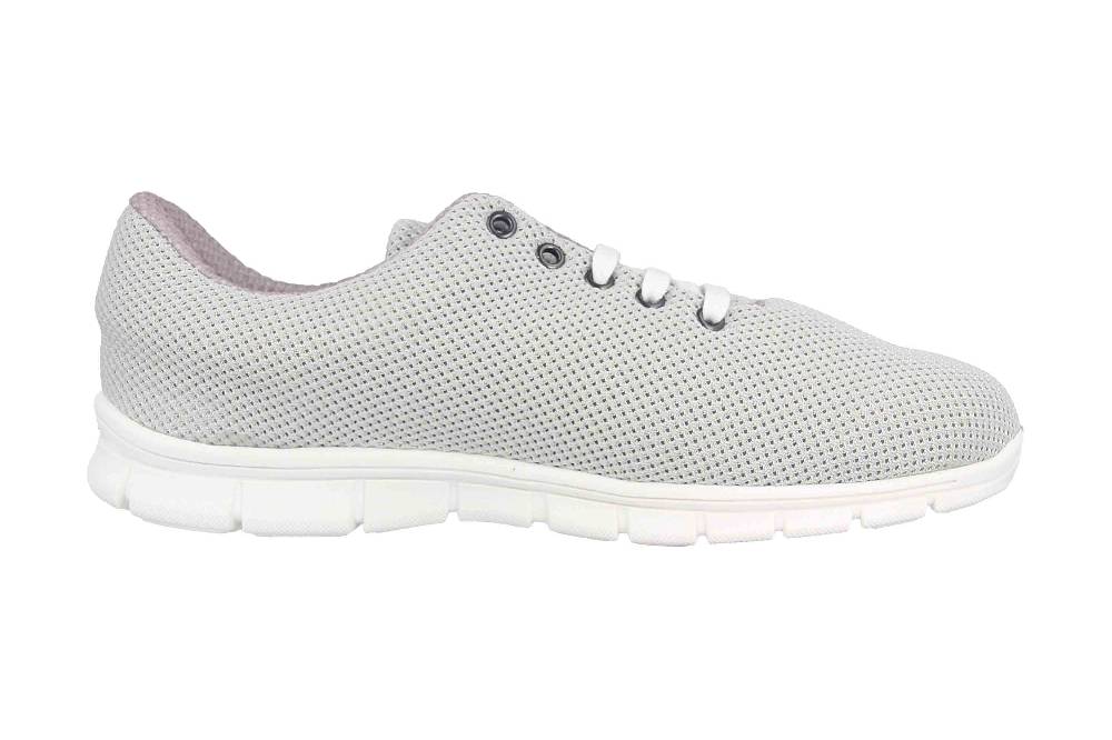 Thies Cornrunner Sneaker In Übergrößen Grau 8000G Pearl Große Damenschuhe