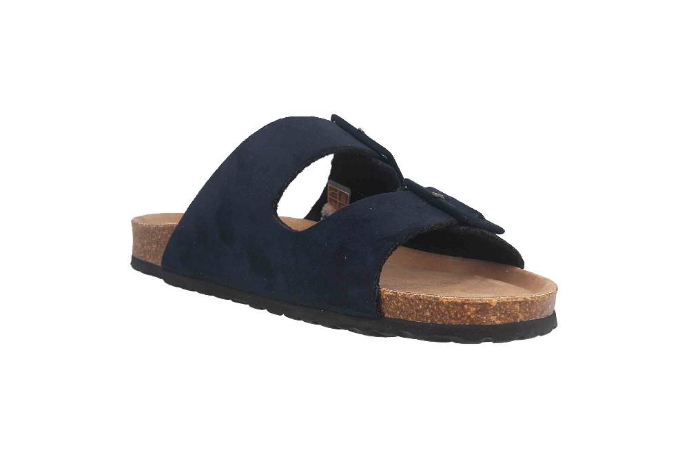 Thies Pantoletten In Übergrößen Blau Th1530-01 Navy Große Damenschuhe
